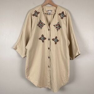 Vintage Top Women 2X Embellished Western Southwestern‎ Native American Cowgirl